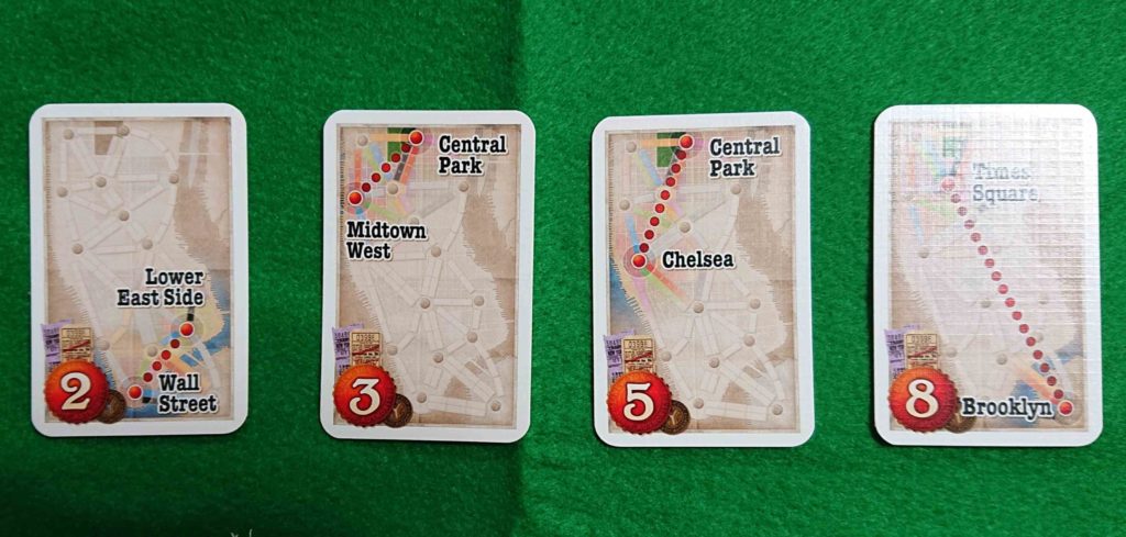 ボードゲーム　チケットカードトゥーライド　ニューヨーク　行先チケットカード