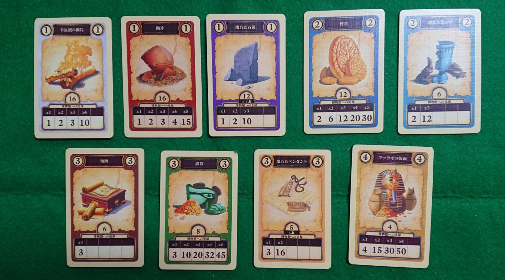 考古学カードゲーム 財宝カード